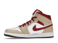 Air Jordan 1 Mid Light Curry Cardinal