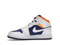Air Jordan 1 Mid White Laser Orange Deep Royal Blue
