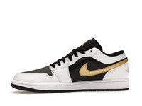 Air Jordan 1 Low White Black Metallic Gold Swoosh