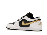 Air Jordan 1 Low White Black Metallic Gold Swoosh
