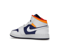 Air Jordan 1 Mid White Laser Orange Deep Royal Blue