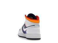 Air Jordan 1 Mid White Laser Orange Deep Royal Blue