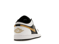 Air Jordan 1 Low White Black Metallic Gold Swoosh