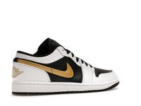 Air Jordan 1 Low White Black Metallic Gold Swoosh