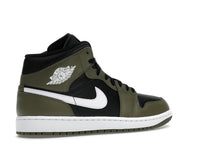Air Jordan 1 Mid Black White Olive