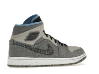 Air Jordan 1 Mid Crater Grey University Blue