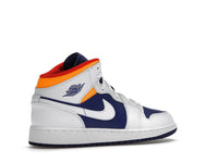 Air Jordan 1 Mid White Laser Orange Deep Royal Blue
