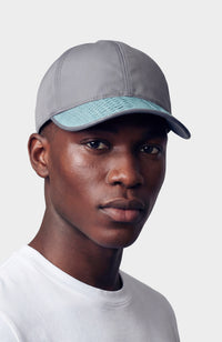 Casquette nylon gris / python bleu