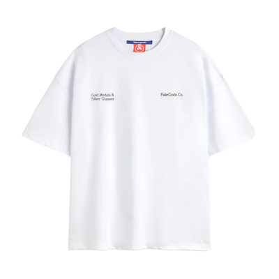 T-shirt Cocktail Fakegods Blanc