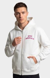 SWEAT ZIP SKELETON 3D PINK WHITE