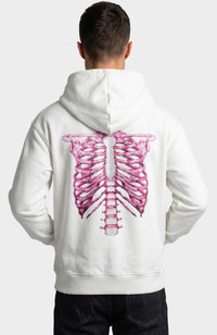 SWEAT ZIP SKELETON 3D PINK WHITE