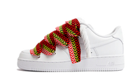 Nike Air Force 1 Low Triple White Lanvin Laces Red