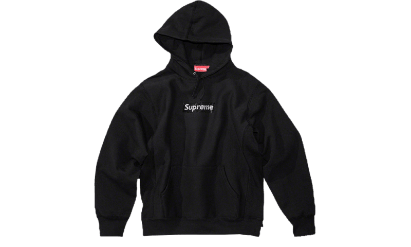 Swarovski Box Logo Hooded Sweatshirt Black (6771086524743)