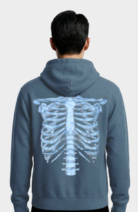 SWEAT ZIP SKELETON 3D BLUE