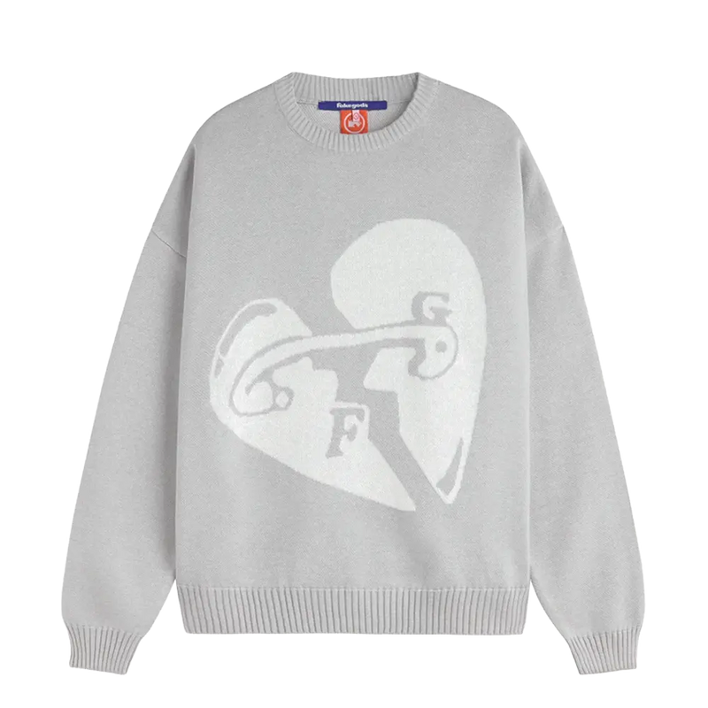Pull en maille Fakegods Saint-Valentin Gris clair