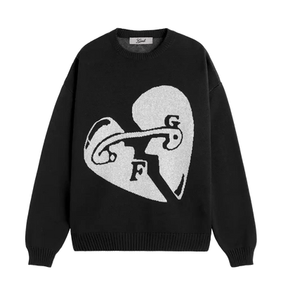 Pull tricoté Fakegods Saint-Valentin noir