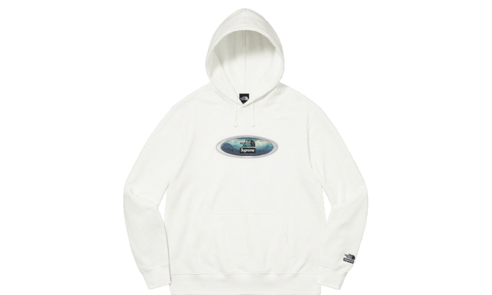 The North Face Lenticular Mountains Hooded Sweatshirt White (6771105333575)