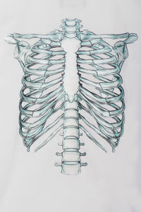 T-Shirt Skeleton 3D Blue