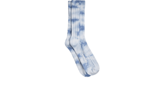Dyed Ribbed Crew Socks Baby Blue
